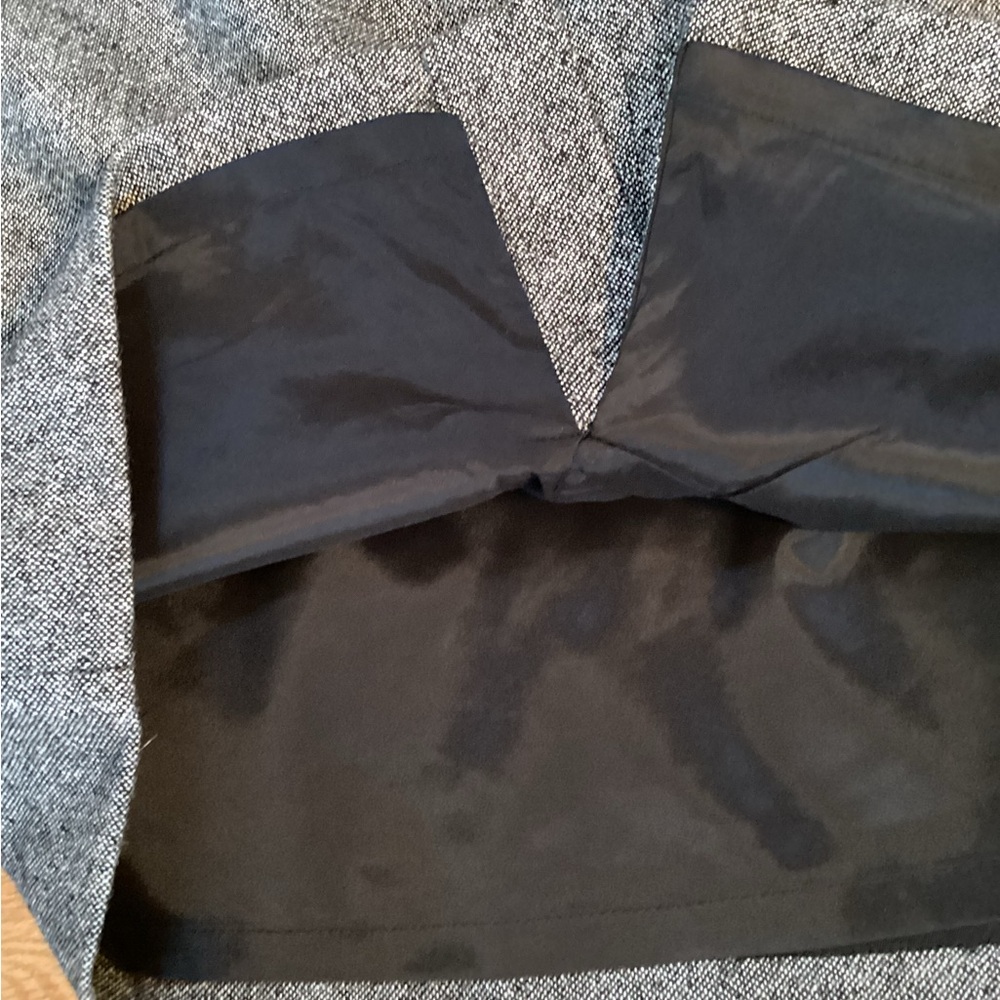 Banana Republic Gray Women's Skirt, gathered wrap look & tie,kick pleat,lined, 8 - Picture 9 of 11